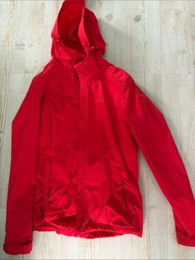 Women's Red Hooded Softshell Jacket